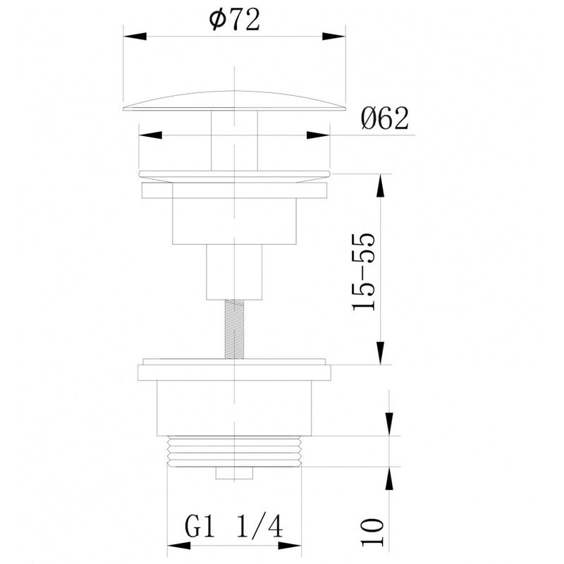 Донный клапан для раковины Abber Bequem AF0012W (белый), фиксированный