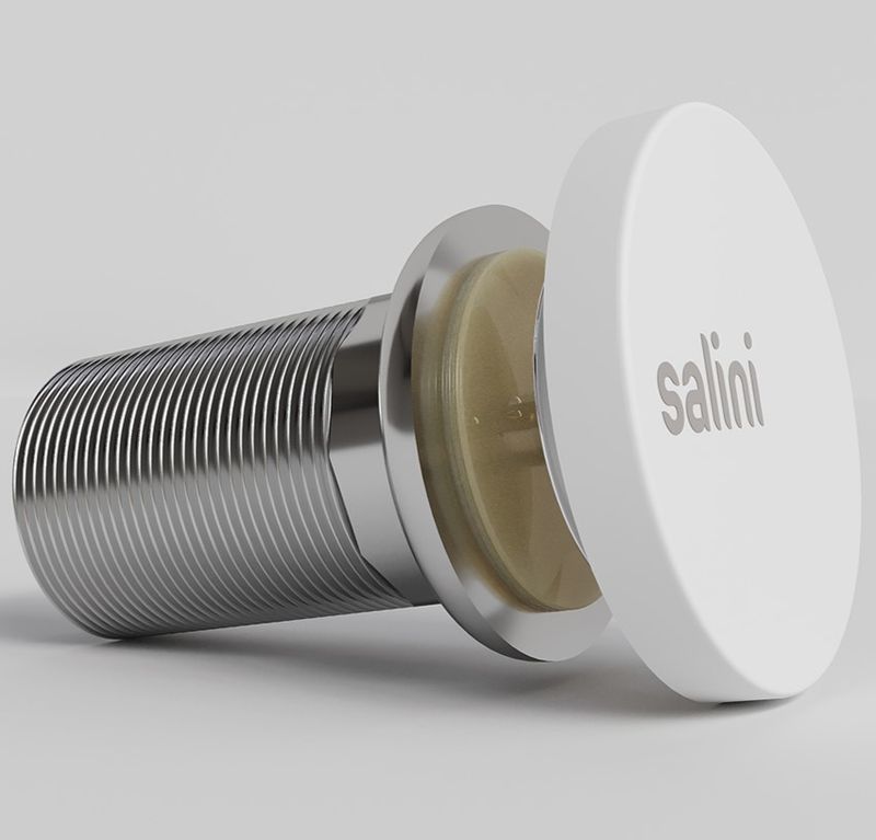 Донный клапан для раковины Salini S-Sense D 502 162201G (белый глянцевый), Click-Clack