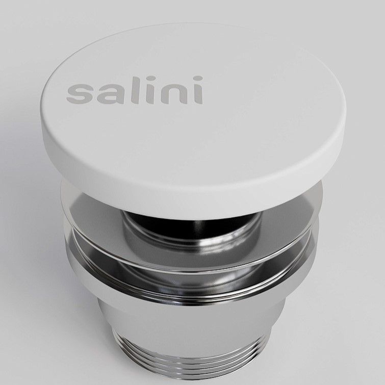 Донный клапан для раковины Salini S-Sense D 506 162205G (белый глянцевый), click-clack