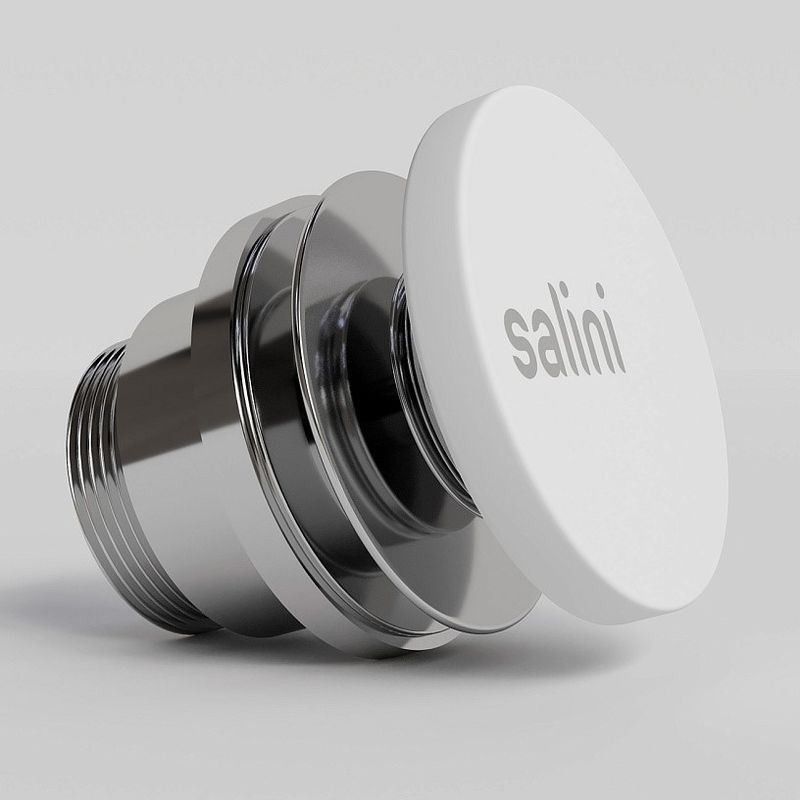 Донный клапан для раковины Salini S-Sense D 506 162205G (белый глянцевый), click-clack