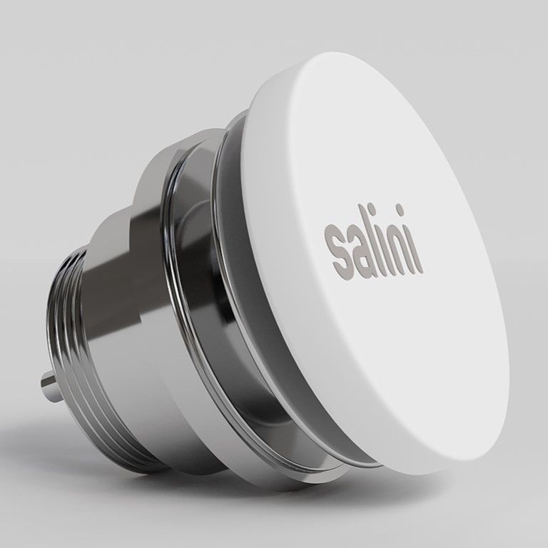 Донный клапан для раковины Salini S-Sense D 602 167201G (белый глянцевый), фиксированный