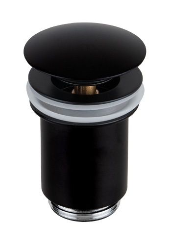 Донный клапан Remer Matt Black 905CC114NO (черный матовый), с переливом