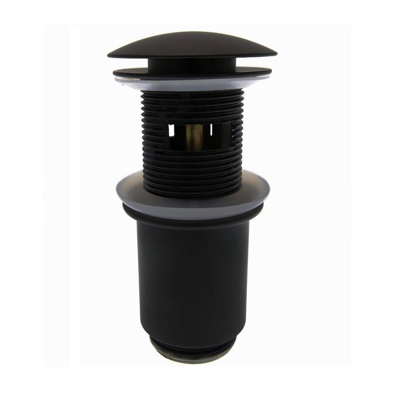 Донный клапан Remer Matt Black 905CC114NO (черный матовый), с переливом