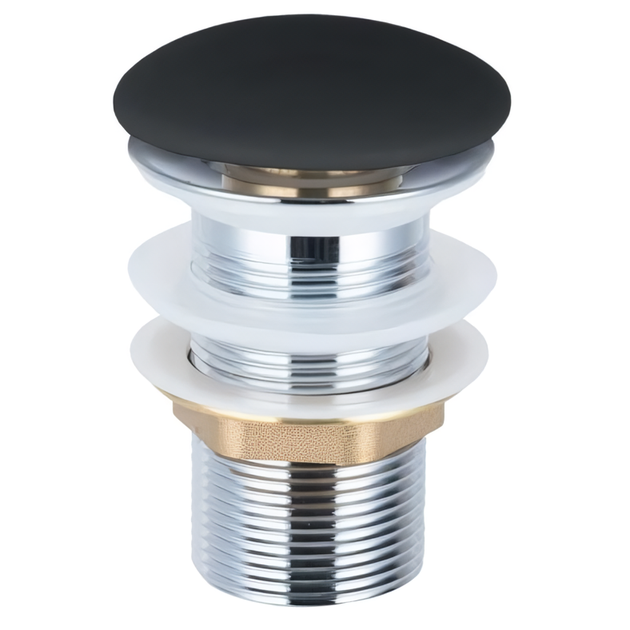 Донный клапан с керамической крышкой Vincea DBS-316MB (черный матовый), без перелива