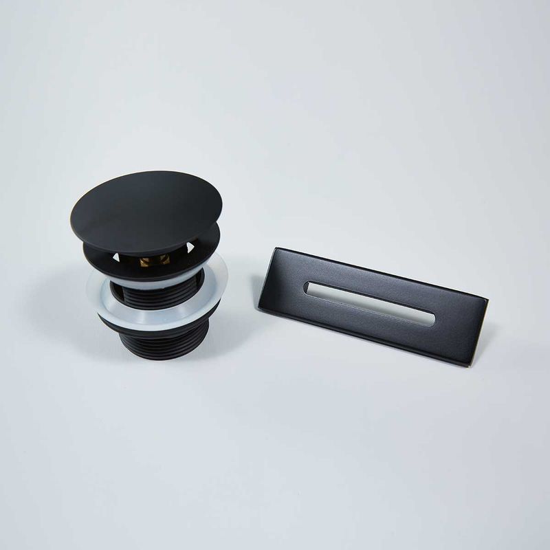 Донный клапан и съёмная накладка перелива Vincea VDR-4B (черный)