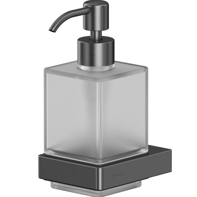 Дозатор для жидкого мыла подвесной Whitecross Cubo CU2440GM (оружейный металл PVD)