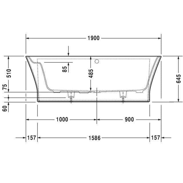 Ванна пристенная Duravit Cape Cod 700364000000000 190x90