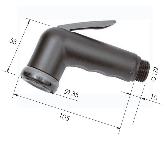 Душ-пистолет Remer Shut-Off 332ORNE (черный)