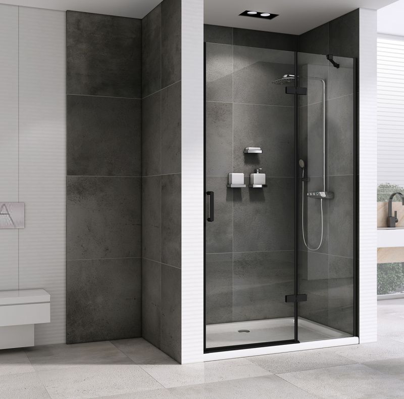 Душевая дверь Abber Zart AG08090B 90х195 (черный матовый)