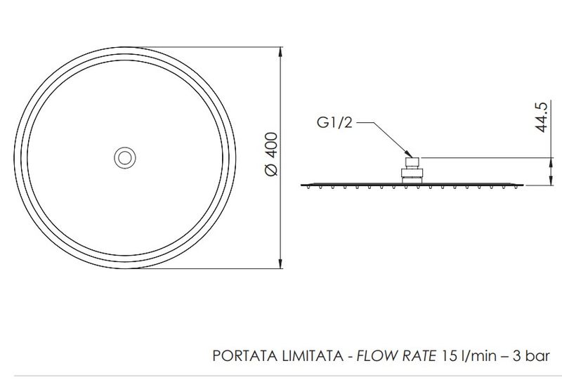 Душевая головка Remer 40 см. 357UFM40X (хром)