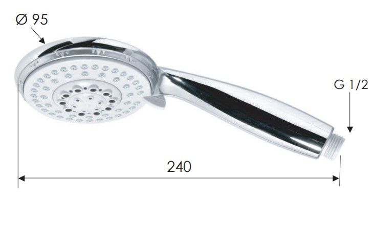Душевая лейка Remer 318F4x (хром)