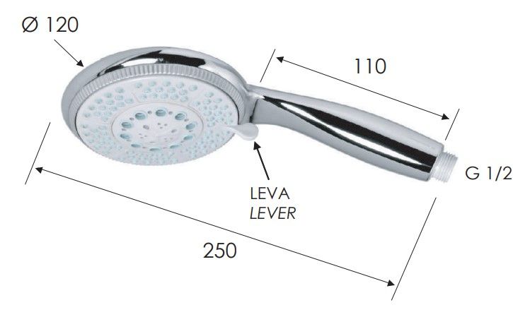 Душевая лейка Remer 318F5x (хром)