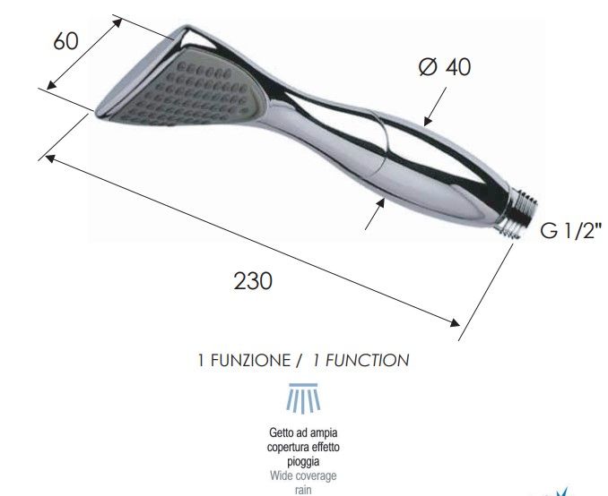 Душевая лейка Remer Triangle 317TCX (хром)