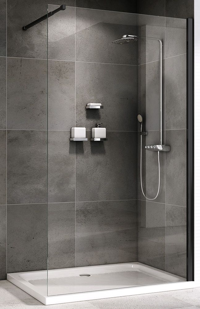 Душевая перегородка Abber Immer Offen AG61120B8 120х200 (черный)