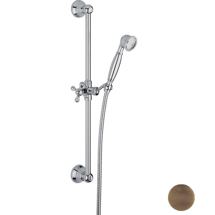 Душевая штанга с ручным душем Fima Carlo Frattini Wellness F2044BR (бронза)