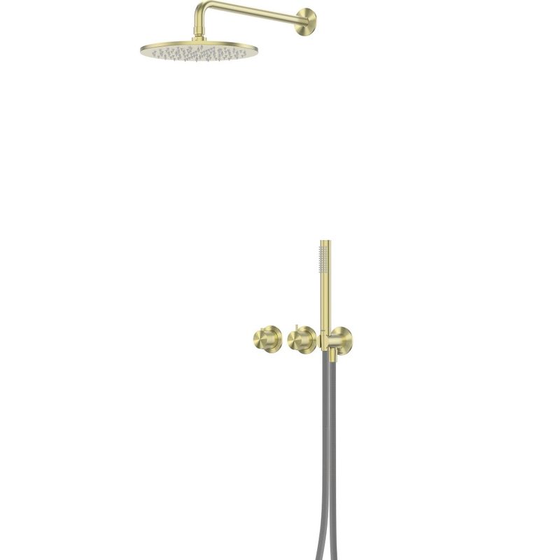 Душевая система Abber Emotion 316 AF8851BG 25x25 (светлое золото брашированное), без излива