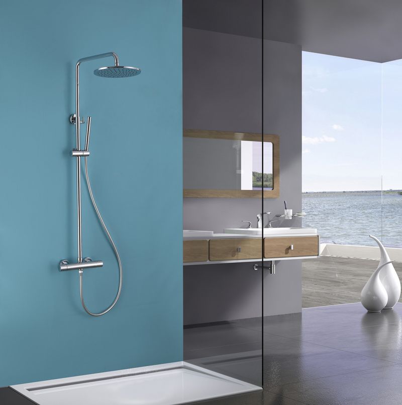 Душевая стойка с термостатом Abber Wasser Kreis AF8160 (хром), без излива