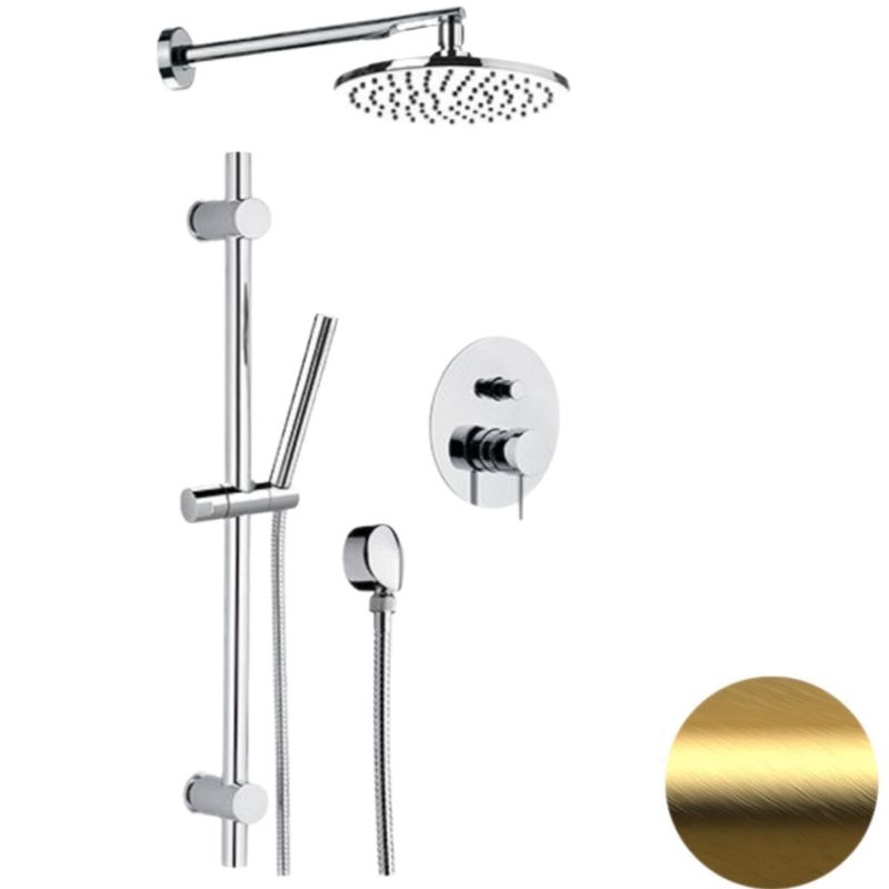 Душевая система Remer X Style X09S01OBG (золото брашированное), без излива
