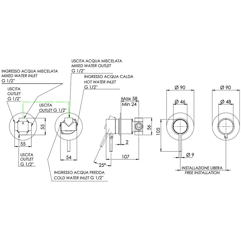 Душевая система Remer X Style X96D3SETBG (золото брашированное), с изливом