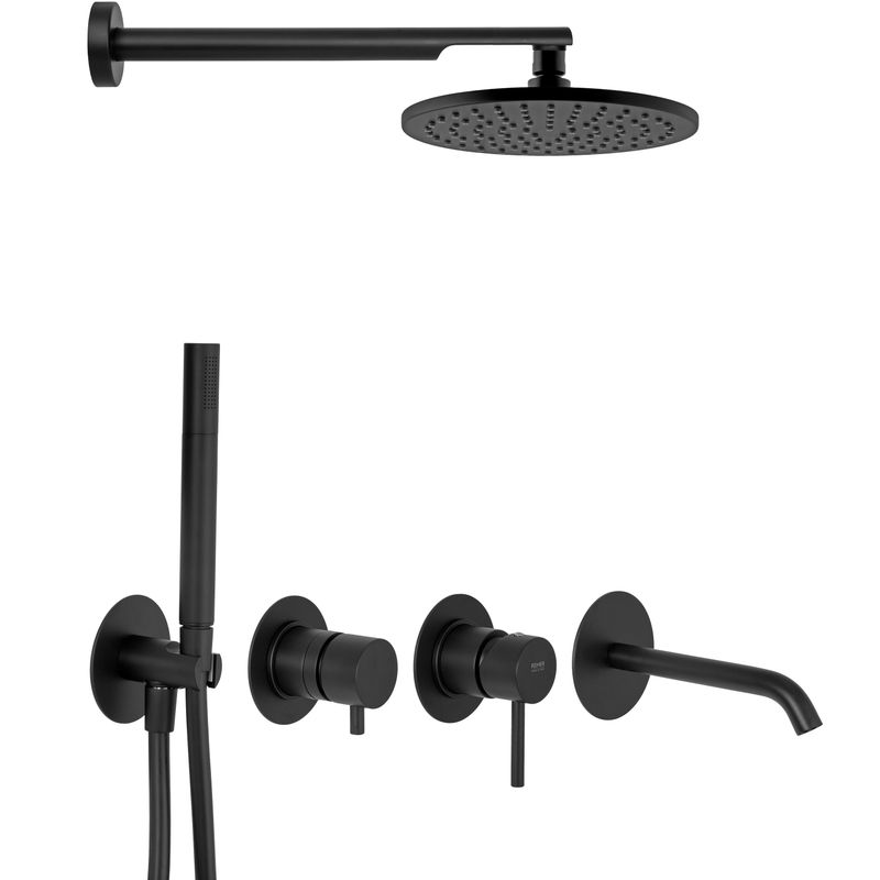 Душевая система Remer X Style X96D3SETNO (черный матовый), с изливом
