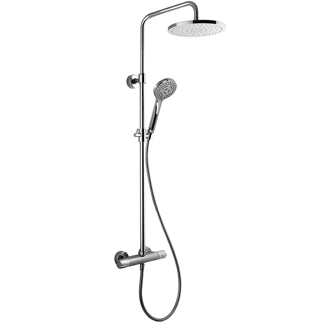 Душевая стойка с верхним душем 25x25 Fima Carlo Frattini Wellness Colonne doccia F4885/RP259CR (хром), с термостатом, без излива