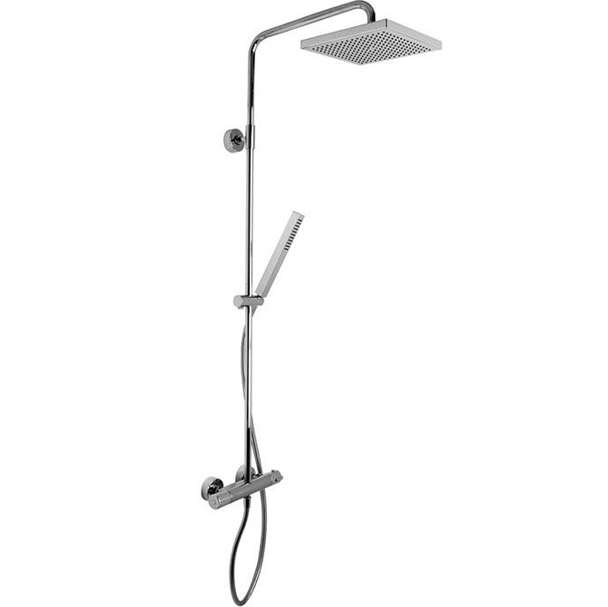 Душевая стойка с верхним душем 25x25 Fima Carlo Frattini Wellness Colonne doccia F4905/QP255CR (хром), с термостатом, без излива