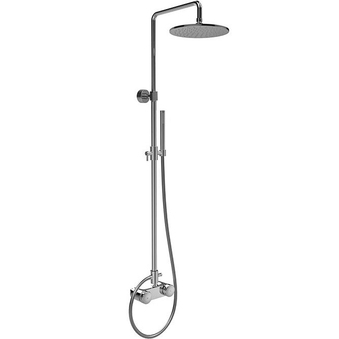 Душевая стойка с верхним душем 25x25 Fima Carlo Frattini Wellness Colonne doccia F5605/2XCR (хром), с термостатом, без излива