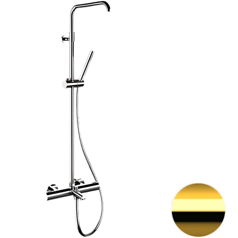 Душевая система термостатическая Remer Elegance EQ34A7MMSSOFDO (золотой), с изливом