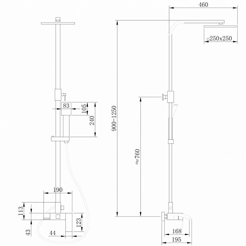 Душевая стойка Abber Wasserfall AF8616G (золотой матовый), с изливом