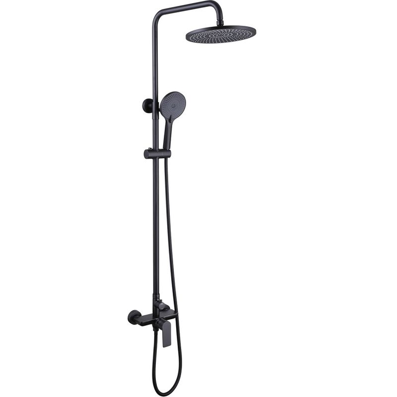 Душевая стойка Abber Weiss Insel AF8020BL 25x25 (черный матовый), без излива