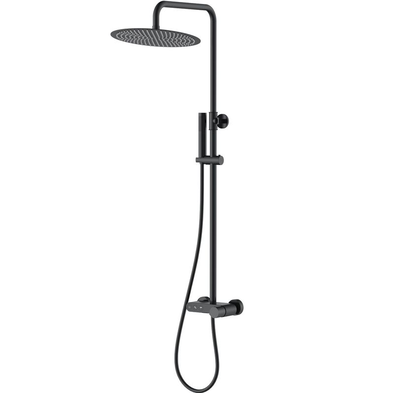 Душевая стойка Boheme Stick Diamond 128-BB 30x30 см (черный матовый), с изливом
