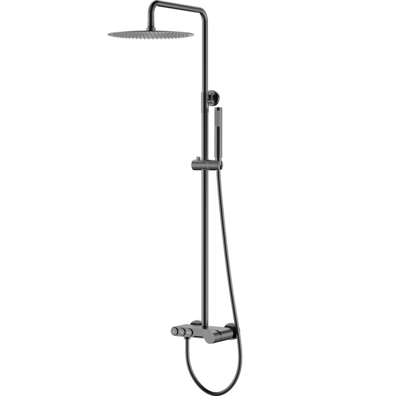 Душевая стойка Boheme Stick Diamond 128-GM 30x30 см (оружейный металл), с изливом