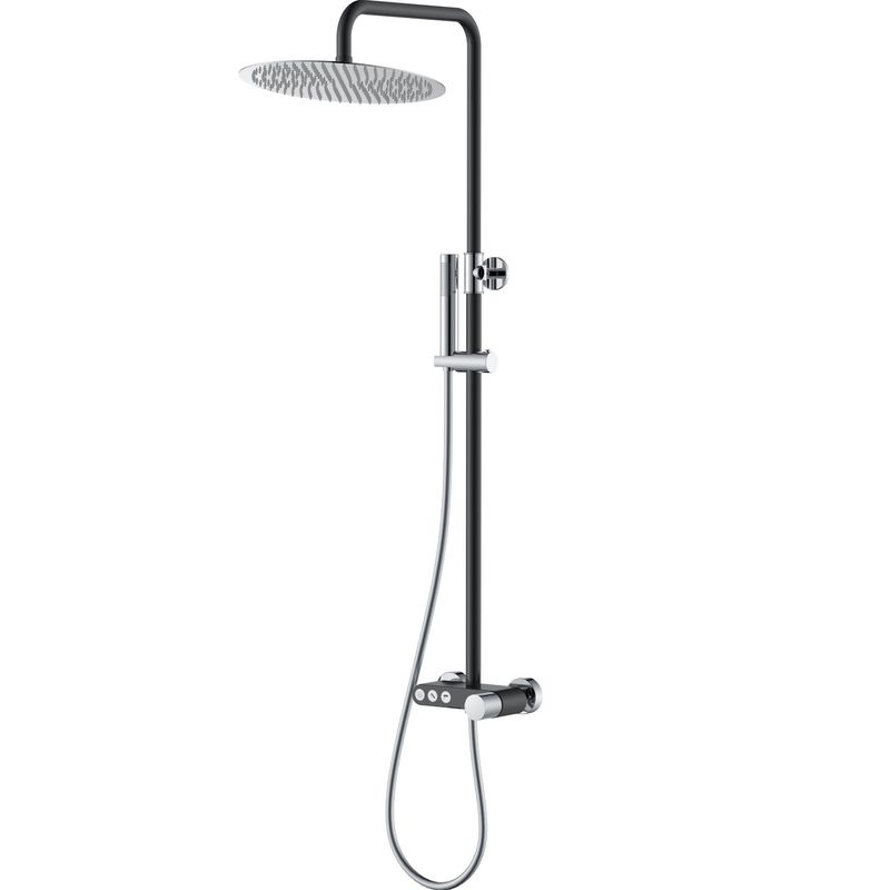 Душевая стойка Boheme Stick Touch 128-BCR.2 30x30 см (хром, черный матовый), с изливом
