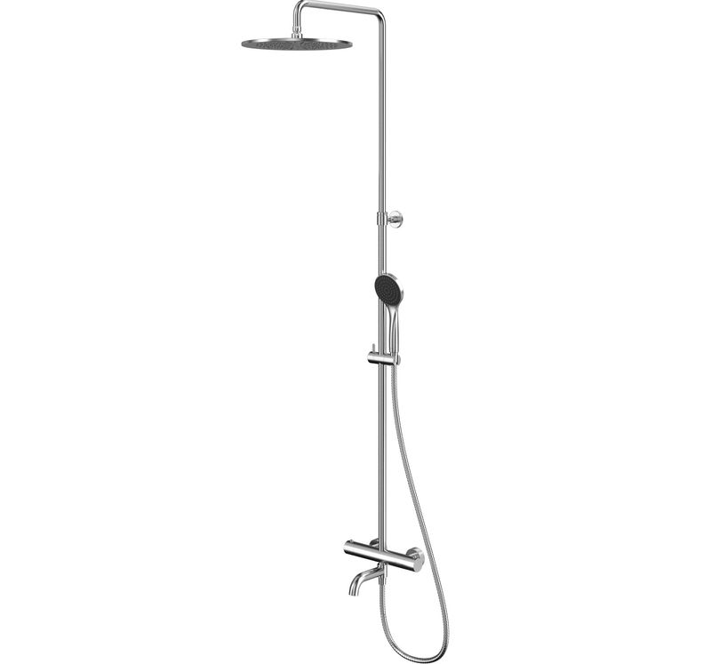 Душевая стойка для ванны и душа 30x30см., Whitecross серия Y Y1234BASICNIB (никель брашированный PVD), с термостатом, с изливом