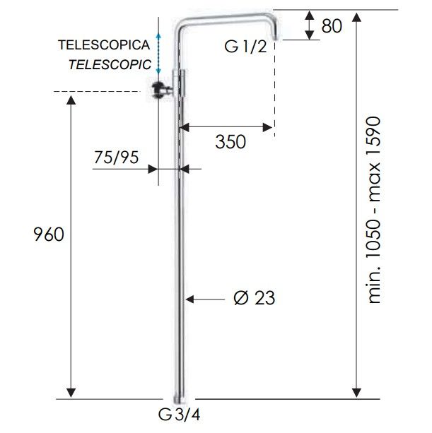 Душевая стойка Remer 329A (хром)