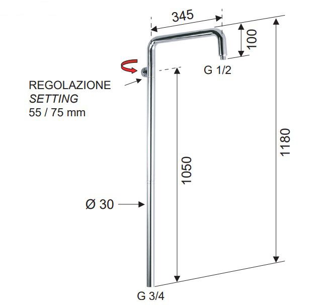Душевая стойка Remer 329U (хром)