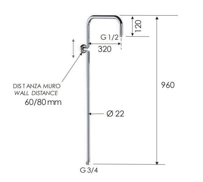 Душевая стойка Remer 329X (хром)