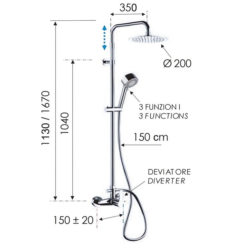 Душевая стойка Remer Colonne Doccia W37AUFM20 (хром)