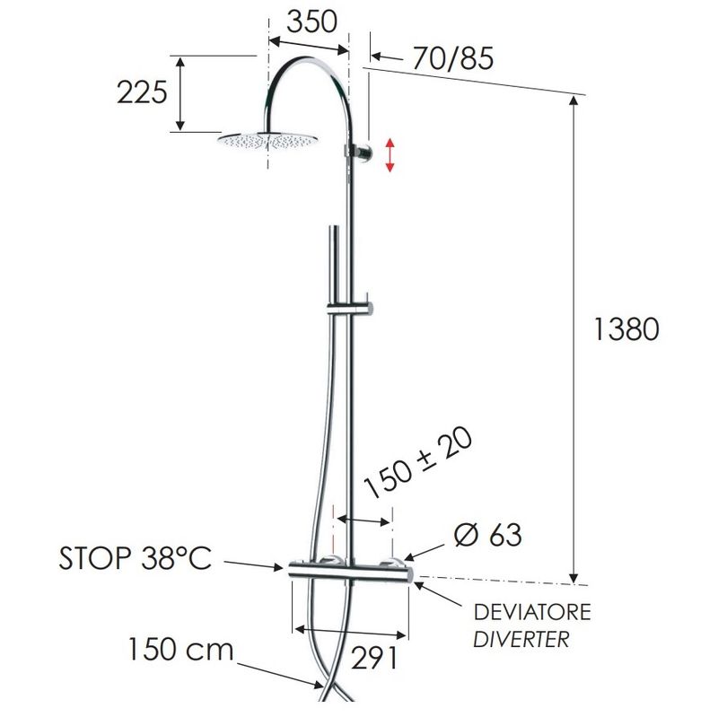 Душевая стойка Remer Elegance EQ37330L (хром)