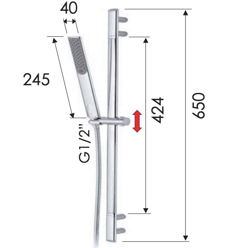 Душевая стойка с ручным душем и шлангом Remer Infinity 317V317RV (хром)
