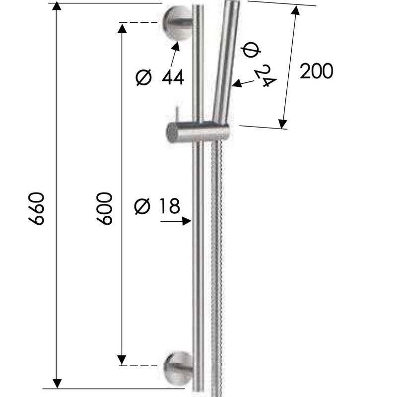 Душевая стойка с ручным душем и шлангом Remer Inox SS317M317MM (сталь)