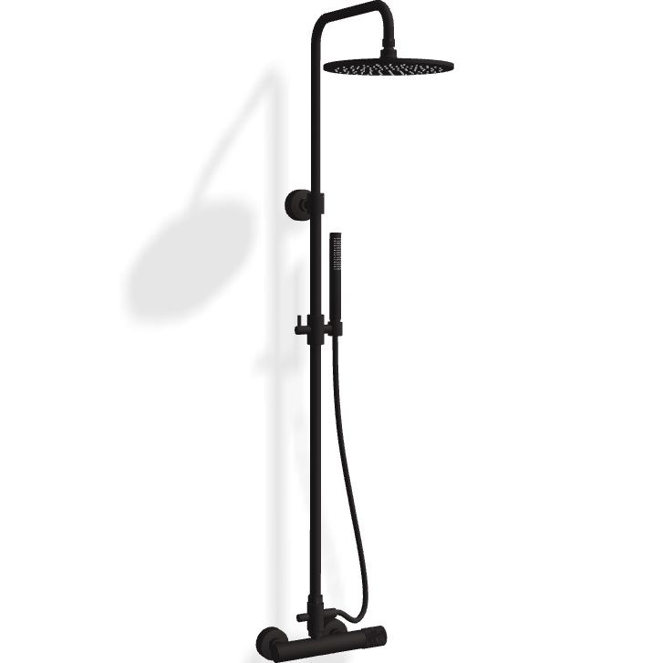 Душевая стойка с верхним душем 25x25 Fima Carlo Frattini Wellness Colonne doccia F3035T/2GNS (черный матовый), без излива