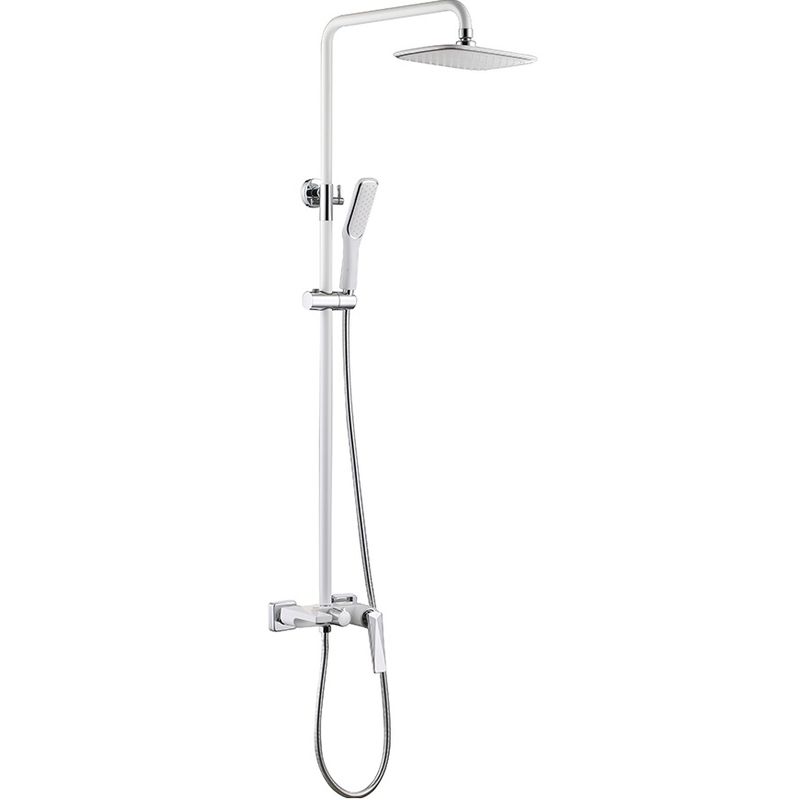 Душевая стойка со смесителем 20x20 см. Boheme Venturo 378-W (хром, белый), с изливом