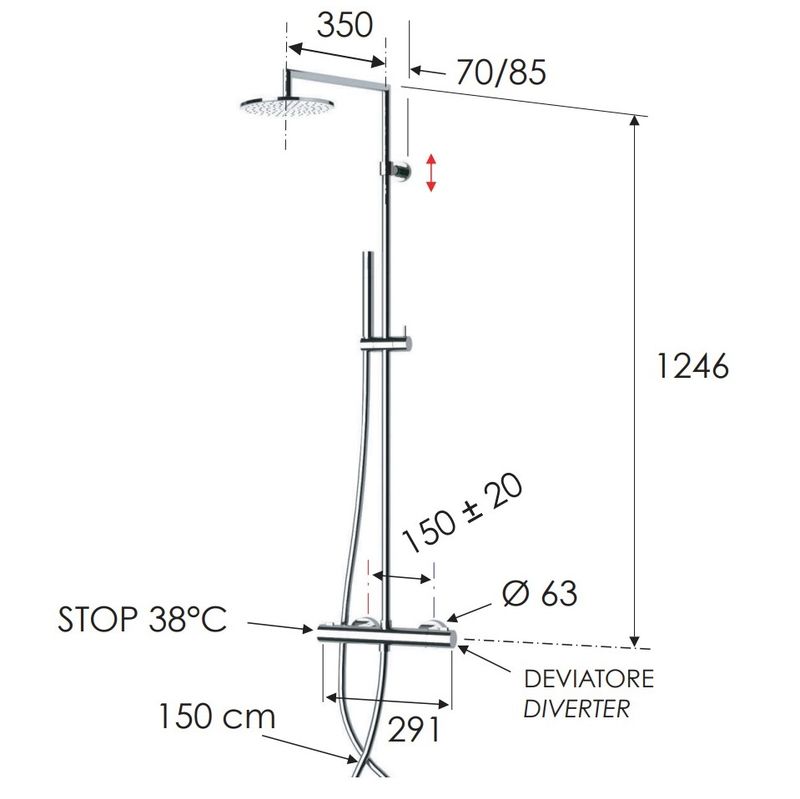 Душевая стойка Remer Elegance EQ37330N (хром)