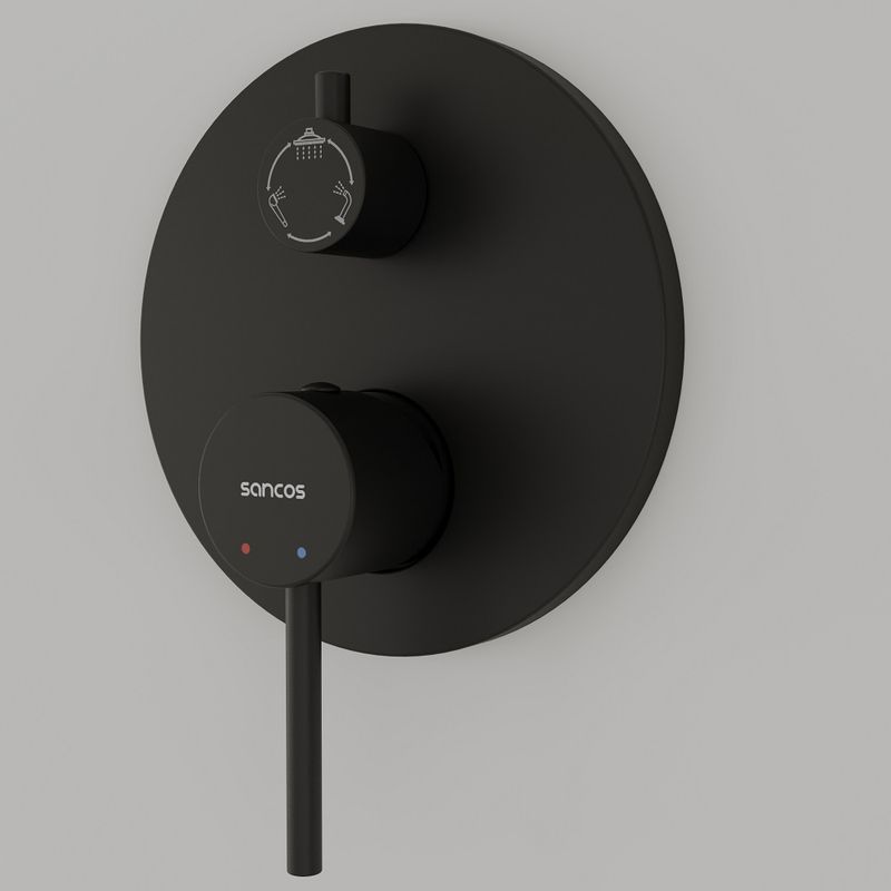 Душевой комплект Sancos Селекция (Select) SC3004MB (черный матовый), с изливом