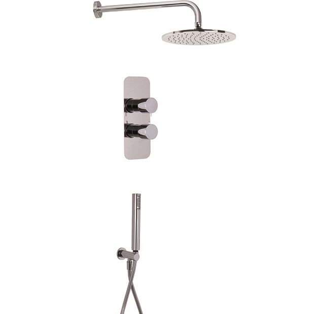 Душевой комплект встраиваемый 25x25см Fima Carlo Frattini Wellness F4409CR (хром), с термостатом, 2/3 источника
