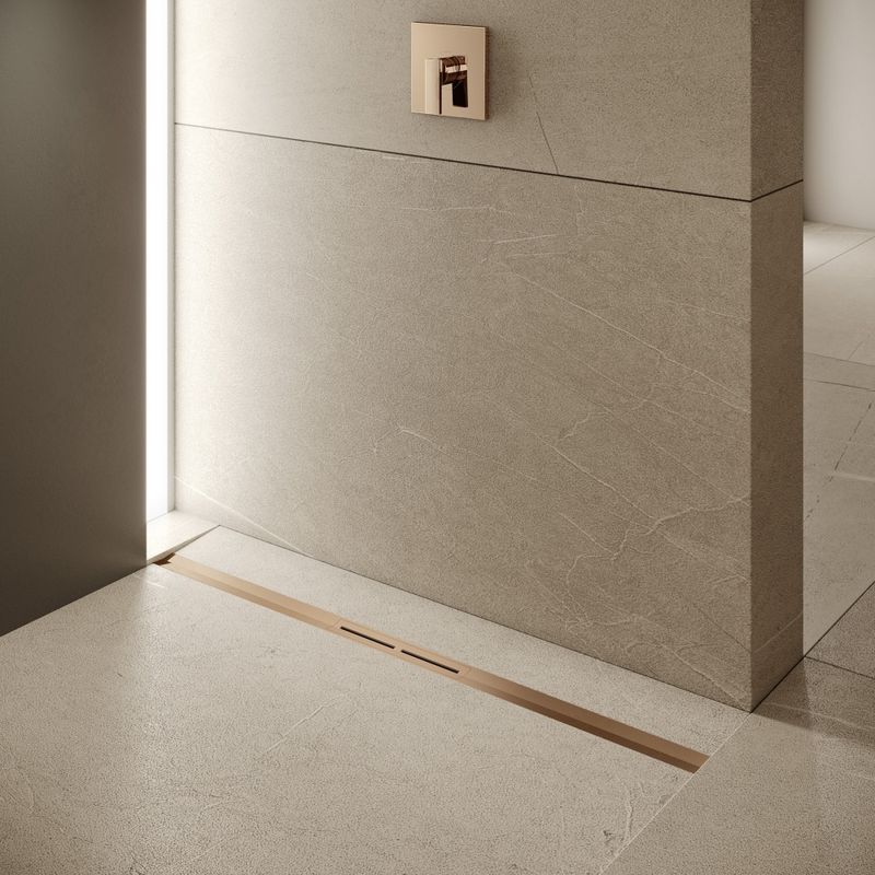 Душевой лоток TECE Drainprofile 671203 (PVD розовое золото сатинированное), 120 см