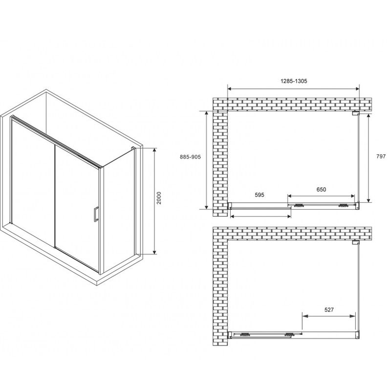 Душевой уголок Abber Komfort AG93130-S92 130x90x200 (хром), с доводчиками