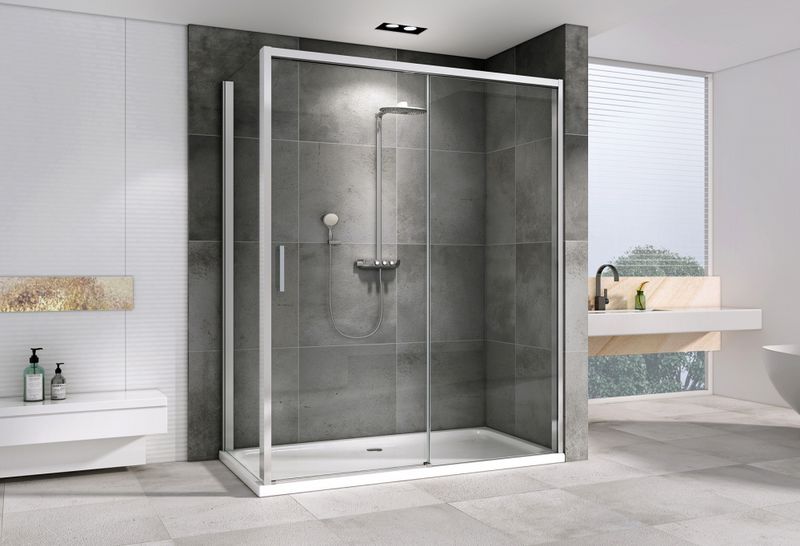 Душевой уголок Abber Komfort AG93140-S102 140х100х200 (хром), с доводчиками