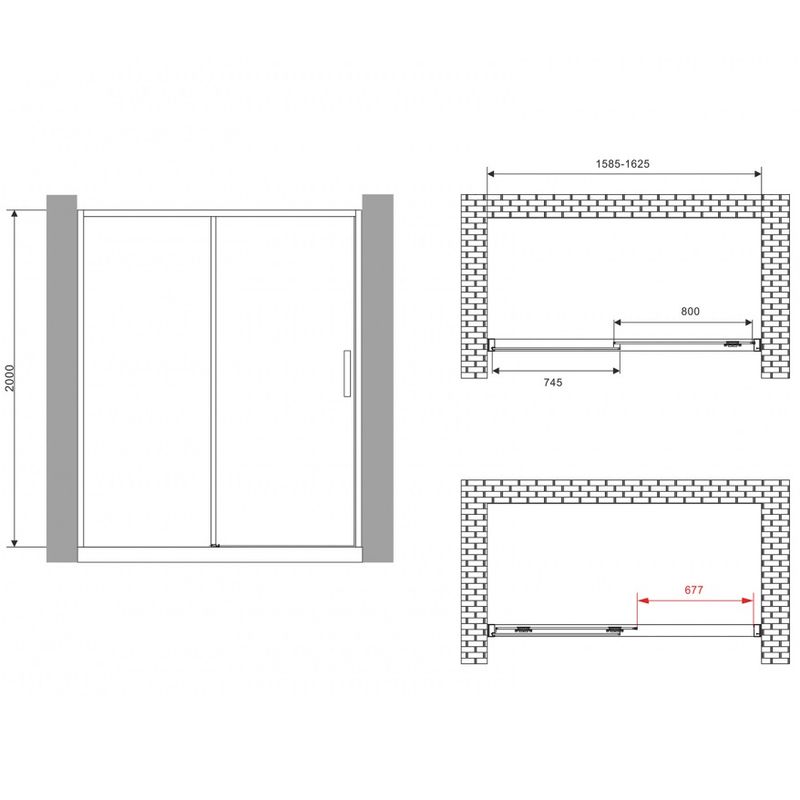 Душевая дверь Abber Komfort AG93160B 160х200 (черный матовый), с доводчиками